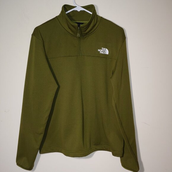 The North Face Cedar Trail 1/4 Zip Pullover Size M  Forrest Olive - Picture 1 of 8